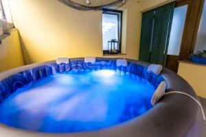 una grande vasca idromassaggio in una camera con di Holiday Home Svjetlana a Risika