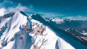 an aerial view of a snow covered mountain at Apartment Lola in Seefeld in Tirol