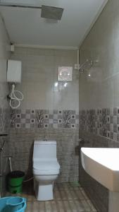 a bathroom with a toilet and a sink at Jardim De Sanfrancisco in Agonda