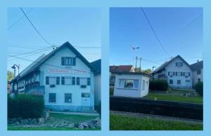 two pictures of a house and a building at A L'ANCRE in Waltenheim-sur-Zorn