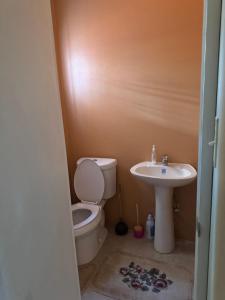 a bathroom with a toilet and a sink at Comfort, suite Vacation home in Montego Bay