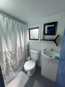 a bathroom with a toilet and a sink at QUELEN AUSTRAL in Hornopiren +87 photos