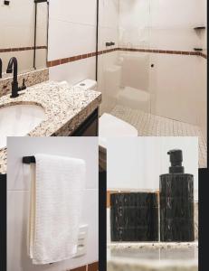 Et badeværelse på Apartamento vista para o mar