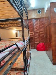 1 Schlafzimmer mit 2 Etagenbetten in einem Zimmer in der Unterkunft Youth Palace Hostel هوستل قصر الشباب in Alexandria