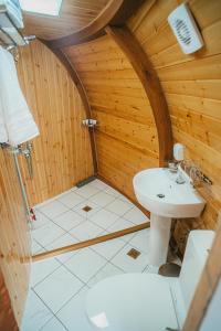 uma casa de banho com um WC e um lavatório em Glory Resort Mongolia em Nalayh
