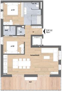 een plattegrond van een huis bij Apartmenthaus A24 in Schruns