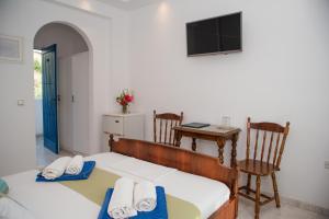 TV a/nebo společenská místnost v ubytování Adonis Hotel Naxos