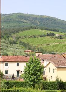 a group of houses in a village with a mountain at La casa di Jacopo [Intero appartamento+parcheggio] in Pistoia