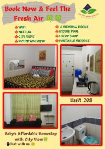 een collage van vier foto's van een kamer bij 8 JOAQUIN'S Place WIFI Free! in Antipolo