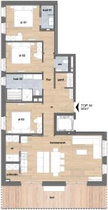 een plattegrond van een huis bij Apartmenthaus A24 in Schruns