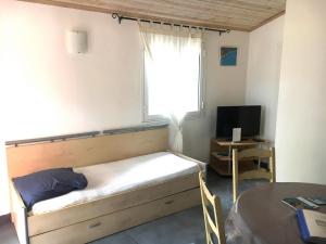 TV a/nebo společenská místnost v ubytování Residence Les Jardins de Sainte-Lucie "Piscine chauffée"