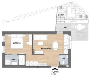 a floor plan of a house at Apartmenthaus A24 in Schruns