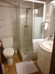 W łazience znajduje się prysznic, toaleta i umywalka. w obiekcie Les Chambres De Solgne w mieście Solgne
