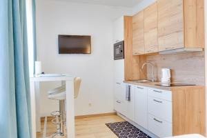 Η κουζίνα ή μικρή κουζίνα στο Wohnen auf Zeit - Studiowohnung Innsbruck +2 φωτογραφίες