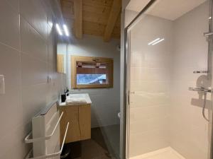 a bathroom with a shower and a sink at Chalet Sixt-Fer-à-Cheval, 6 pièces, 13 personnes - FR-1-624-132 in Sixt