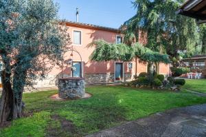 a house with a tree in the yard at La Bella Toscana Ulivo Apartment in Monsummano Terme