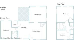 plan piętra domu w obiekcie Brook Cottage w mieście Kelling