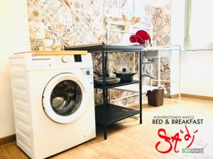 a washing machine in a room with a wall at B&b Sà Di.. in Monterotondo