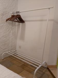 a towel rack in a corner of a room at Solothurn in Solothurn