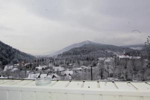 a view of a mountain from the roof of a house at Садиба "Наталі" in Yaremche