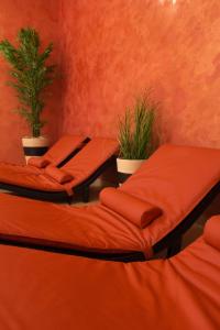 Letto o letti in una camera di Wellness Pension 7
