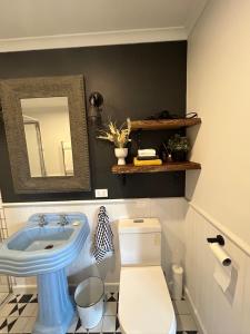 a bathroom with a sink and a toilet at Rainy Hill Retreat - The Cottage in Cockatoo