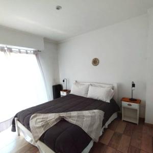 a bedroom with a large bed and a window at SoHo Flat in Tandil