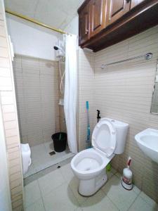 een badkamer met een toilet en een wastafel bij Skies Condo unit in Moldex Residences Baguio in Baguio