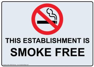un panneau indiquant que cette extinction est interdite à la fumée dans l'établissement Océane Bed and Breakfast, à Nazaré