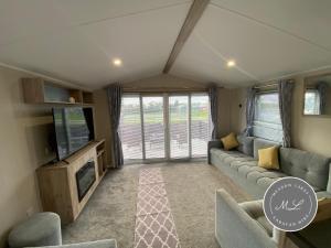 Et tv og/eller underholdning på Meadow View 171 - Golden Palm - Central heating, WiFi, pet friendly, bed linen - Meadow Lakes Caravan & Lodge Hire