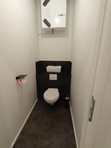 uma pequena casa de banho com WC e lavatório em Chez David - T2 neuf dans centre historique em Brioude