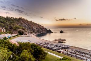 an aerial view of a beach with a resort at Rixos Premium Tekirova - The Land of Legends Access in Tekirova