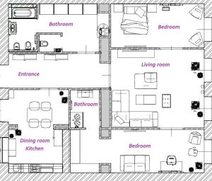 Plán poschodí v ubytovaní BonBon Style Apartman Budapest + 11 fotografií