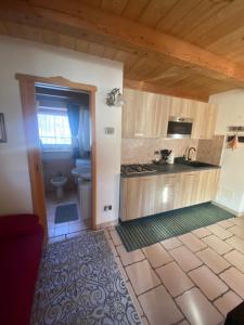 A kitchen or kitchenette at Appartamento al Tabià Pizal