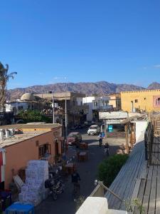 a view of a street in a small town at light house camp in Dahab