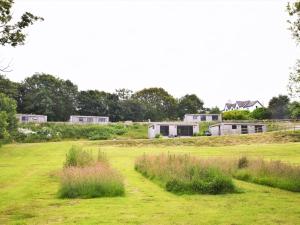 a field of grass with houses in the background at 2 Bed in Conwy 60292 in Llangelynin