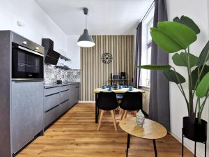 Η κουζίνα ή μικρή κουζίνα στο BohnApartments - Münze im Brühl - Alte Oper - Theater - WLAN