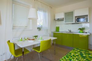 Een keuken of kitchenette bij Apartment Zelená zahrada