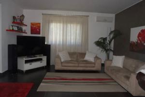 a living room with a couch and a television at Villa Federica in Pizzolungo