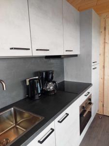 Η κουζίνα ή μικρή κουζίνα στο Vakantiehuisje vlakbij Leeuwarden, Swichumer Pleats +9 φωτογραφίες