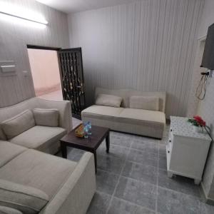 Sala de estar con 2 sofás y mesa de centro en العين الهيلي مصباح ب10, en Al Ain