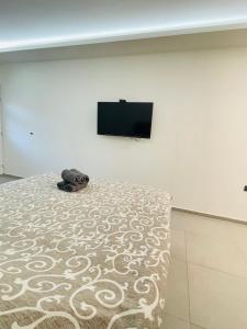 Luxury Centar في أراندجيلوفاك: غرفة مع تلفزيون بشاشة مسطحة على الحائط