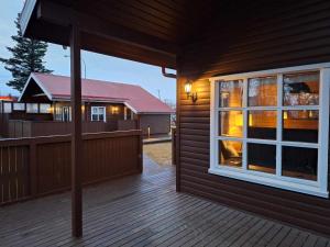 Balkón nebo terasa v ubytování Akureyri Cottages