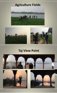 a collage of photos of people taking pictures of the water at Sharma's Exquisite 2 BHK HomeStay in City of Taj in Agra