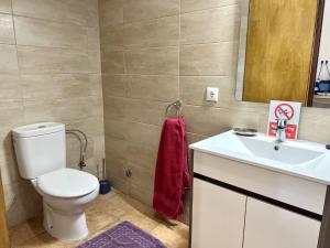 a bathroom with a toilet and a sink at Winter Wonderland in Puerto de Santiago