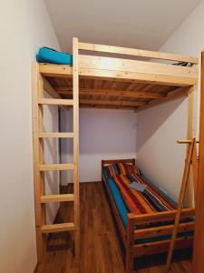 a bedroom with two bunk beds and a ladder at Relax Rooms & Apartments Vienna Belvedere 10 minutes to downtown in Vienna