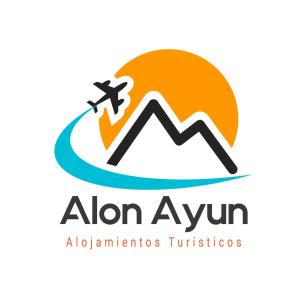 um avião a sobrevoar um logótipo de montanha em Alon Ayun Centro Dpto 2 em Mendoza
