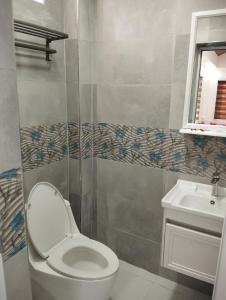 een badkamer met een toilet en een wastafel bij Evexia Garden in Santa Rosa