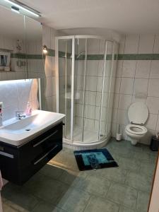 Koupelna v ubytování Fewo Moin Moin