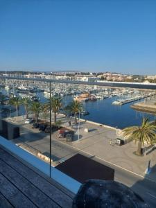 a view of a marina with boats in the water at Casa Eleonora b&b in Lagos